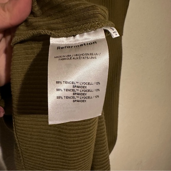 ReformationGreen L Laurena Knit In Dark Olive - Picture 7 of 10